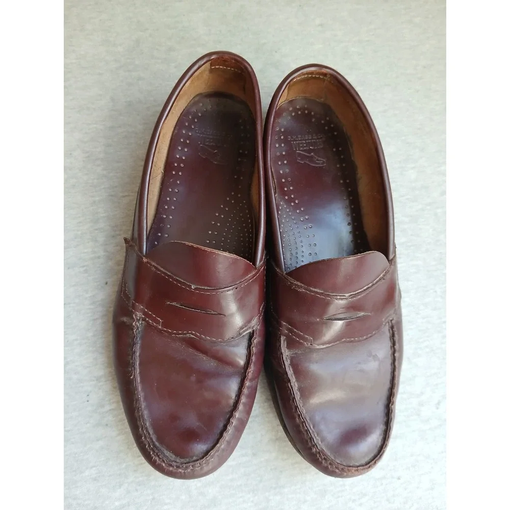 Bass Weejuns Mens 10.5 D Leather Oxblood Loafers Casual Work Dress Slip On